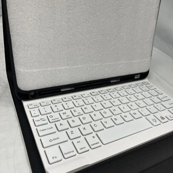 Boriyuan Rose Gold Bluetooth Backlit 10.9" Tablet Keyboard Folio Cover MS52 - Picture 4 of 5